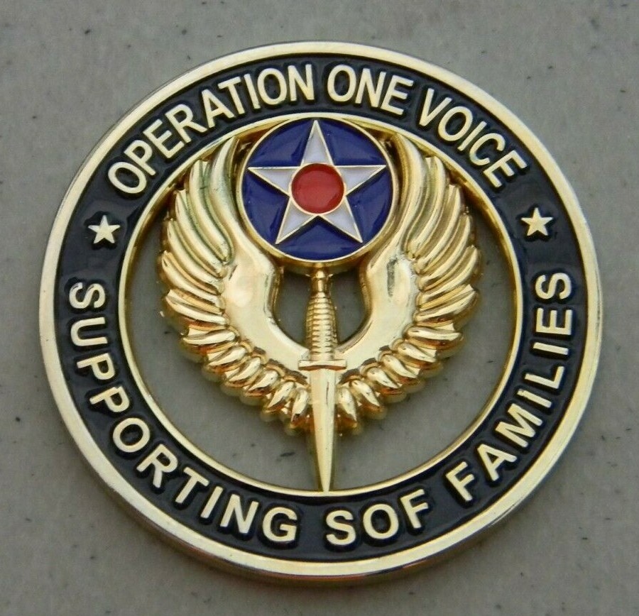 9TH SOF RUN SUPPORTING SOF FAMILIES OPERATION ONE VOICE MILITARY COIN NEW 1 3/4"