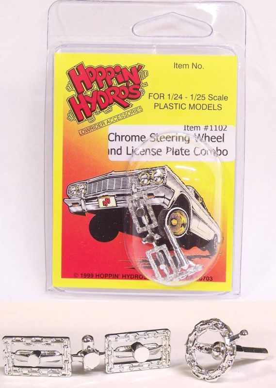 Hoppin Hydros Chrome Chain Steering Wheel License 1/24