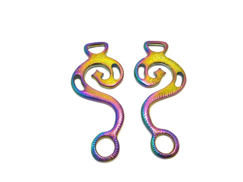 Hackamore "Baroque" Rainbow Colours, Multicolour Rainbow - 1 Pair Thighs, Galvanised