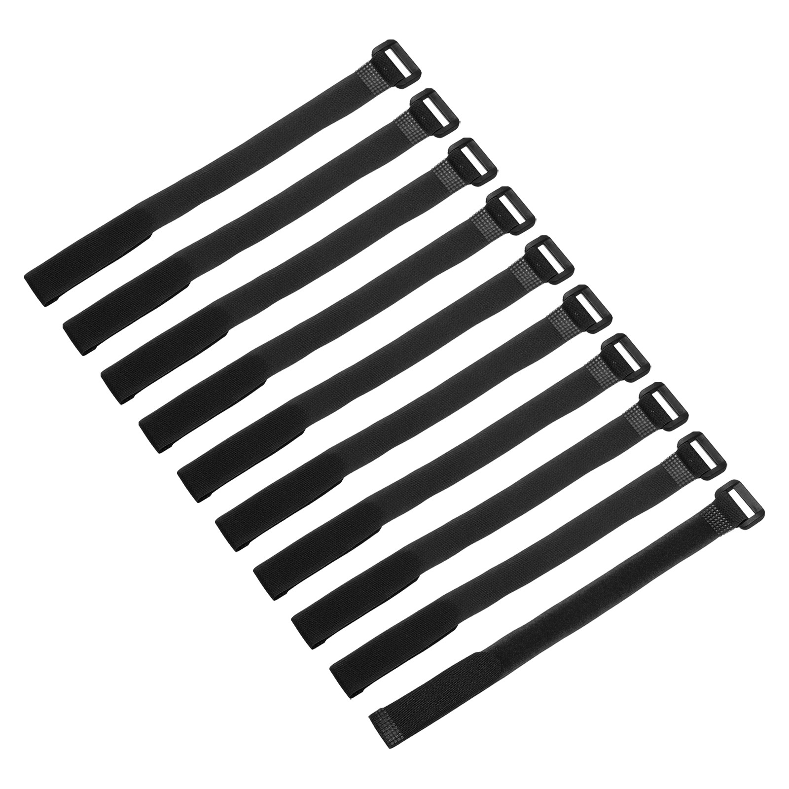 10Pcs Battery Tie Down Straps 0.6" x 12" Black Nylon Hold Down Hook Loop Strap