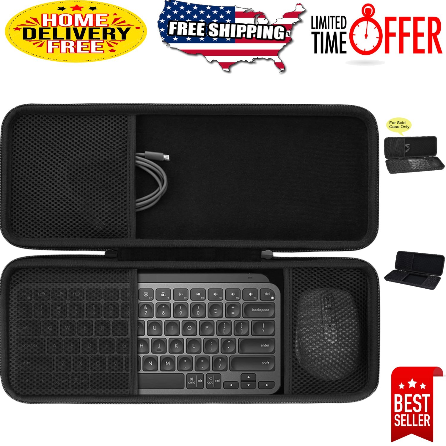 Water-Resistant EVA Case for Logitech MX Keys Mini & Anywhere 3 - Durable Design
