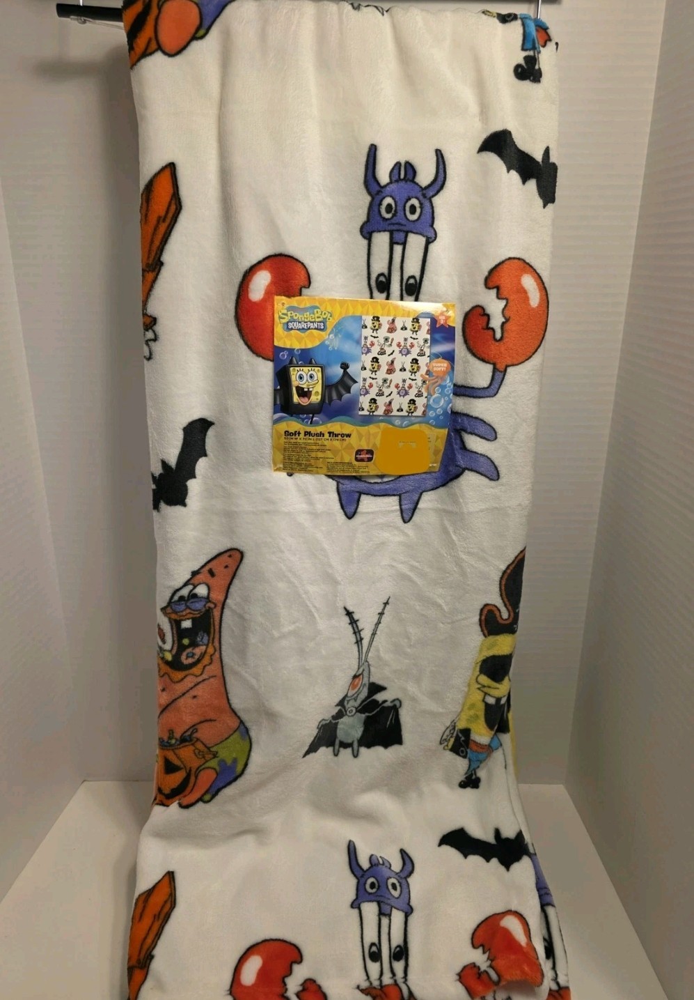 Nickelodeon SpongeBob Plush Throw Blanket 50x70 All-Over Print Halloween
