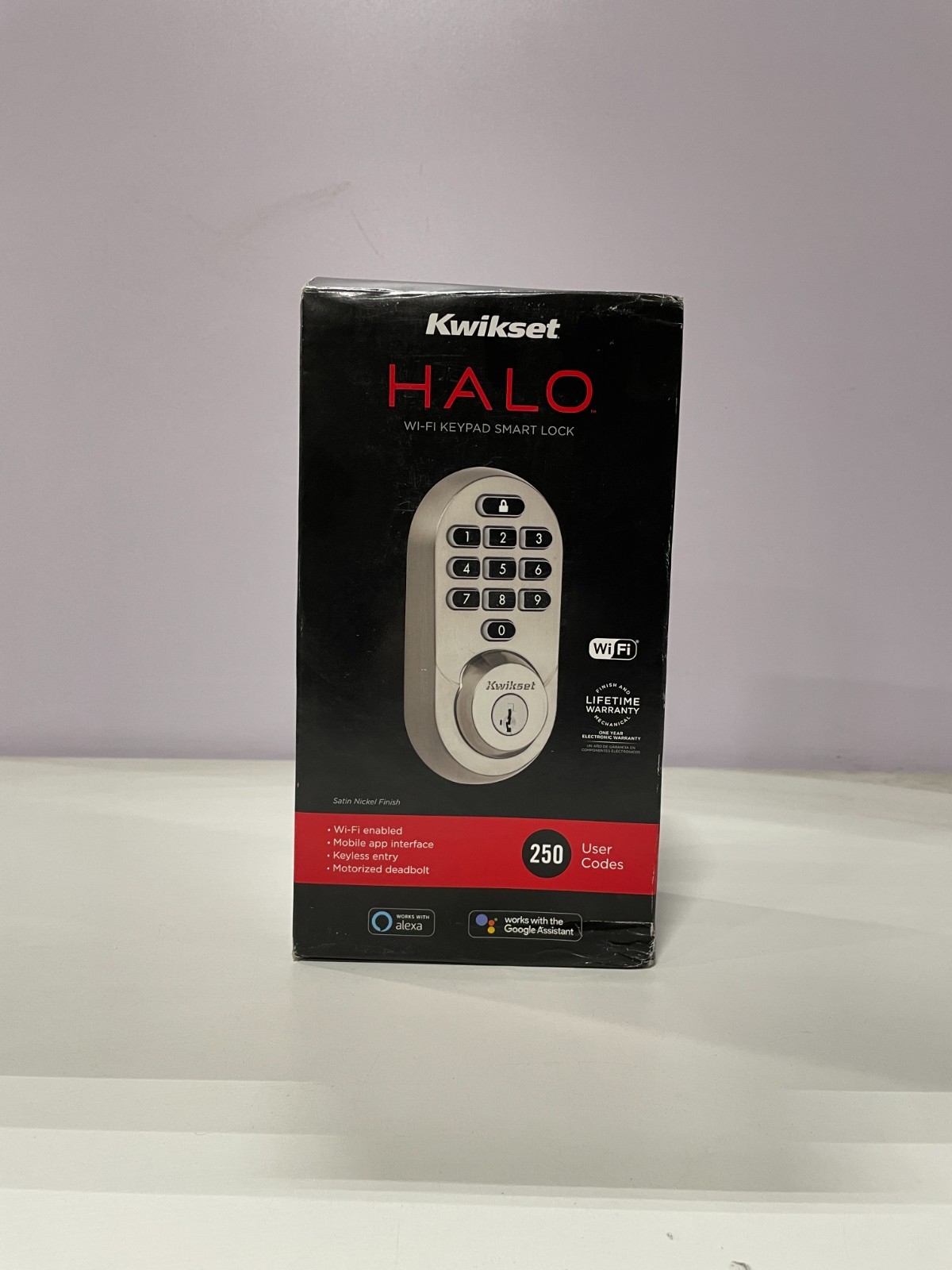 Kwikset 99380-001 Halo Wi-Fi Smart Electronic Keypad Deadbolt - Satin Nickel