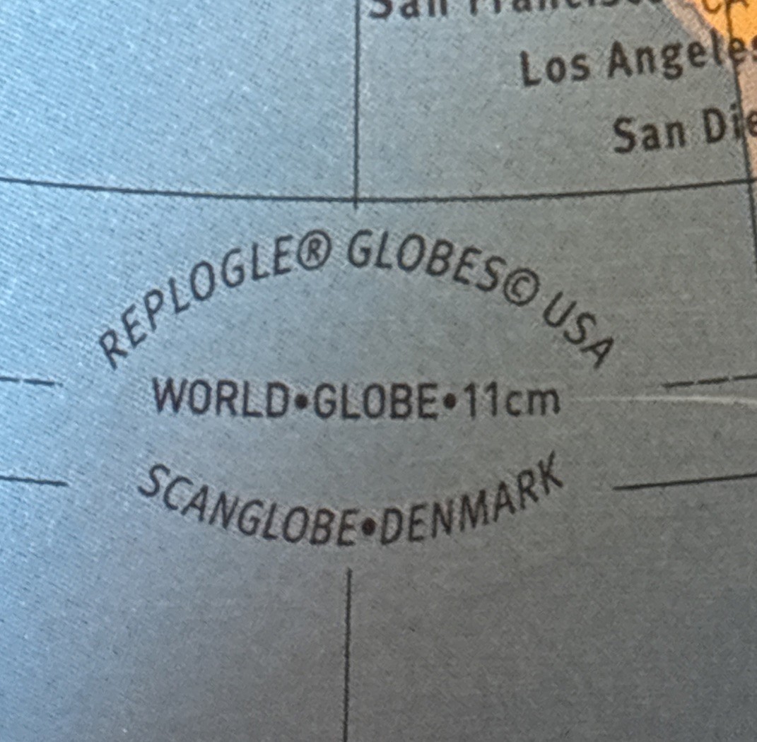 Desktop Rotating Replogle World Globe 6” x 4" Dual Direction Spin