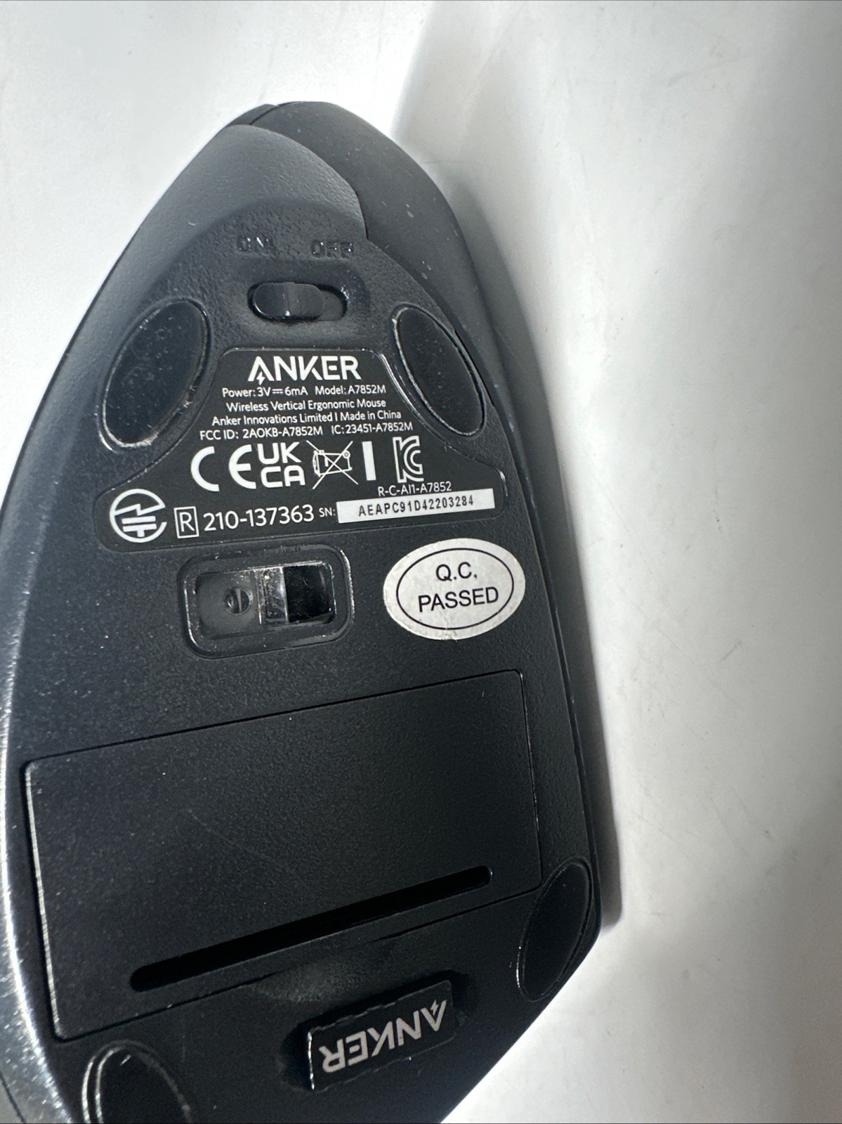 anker wireless vertical ergonomic mouse