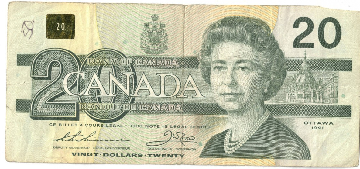 1991 $20 Dollar Bank of Canada Banknote ESB7085017 #2