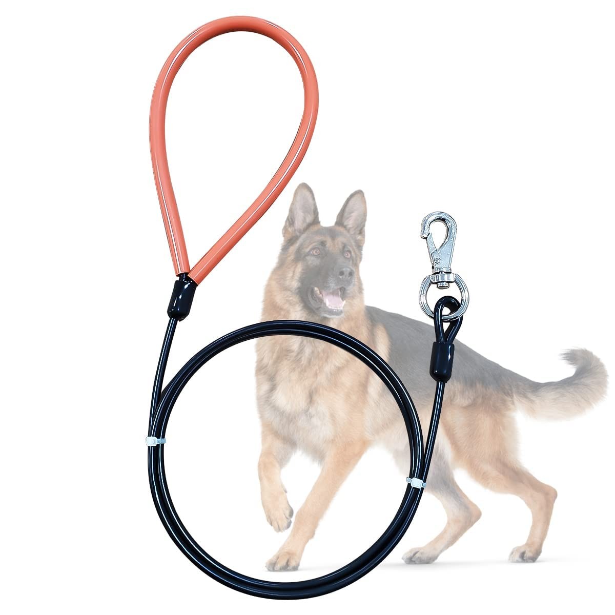Heavy Duty Dog Leash, Chew Proof Metal Leash for Large Dogs Up to 250lbs, 5ft...