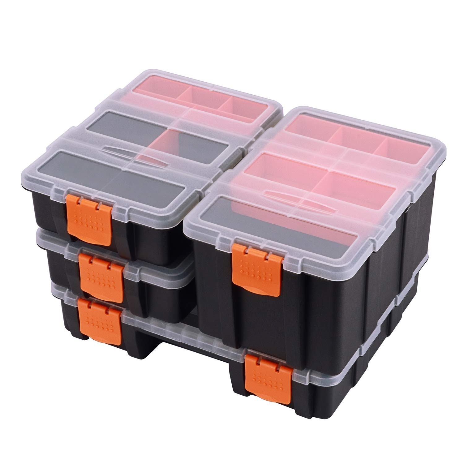 CASOMAN Tool Box Organizer - Interlocking Small Parts Organizer (2 Pack)