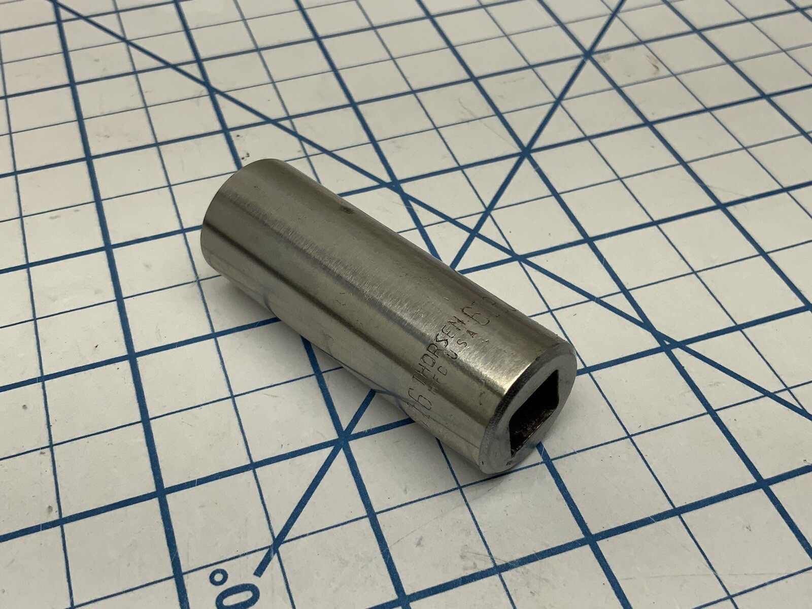 THORSEN 3/8 Drive Deep Socket, 12pt, Size 11/16”, 618J, USA made