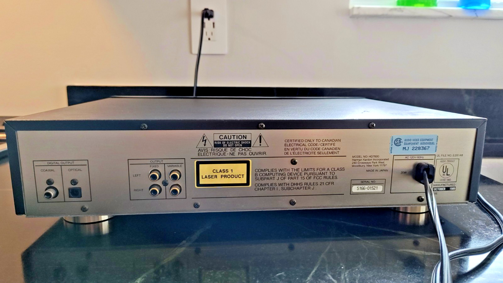 Harmon/Kardon HD7600 CD Player, VGC, Original Remote and Manual, 1 Owner
