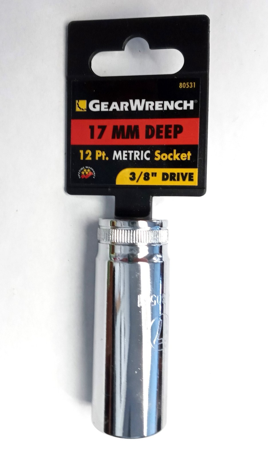 GearWrench 80531 3/8" Dr 12 Point Deep Metric Socket 17mm