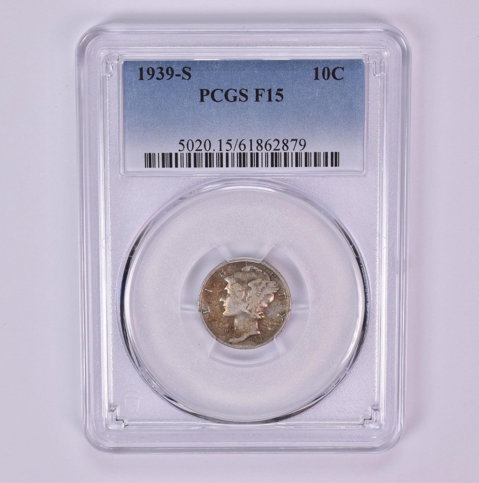 1939-S Mercury Dime F15 PCGS Beautiful Tone *1529