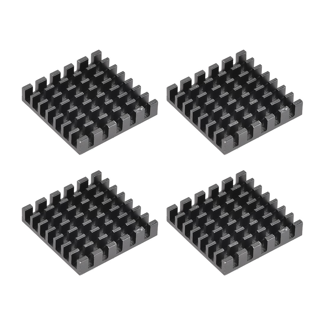 5x25x25mm Black Aluminum Heatsink Thermal Adhesive Pad 3D Printers 4Pcs