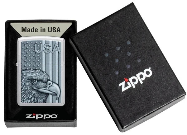 Zippo USA Pride Design Color Image Satin Chrome 46825