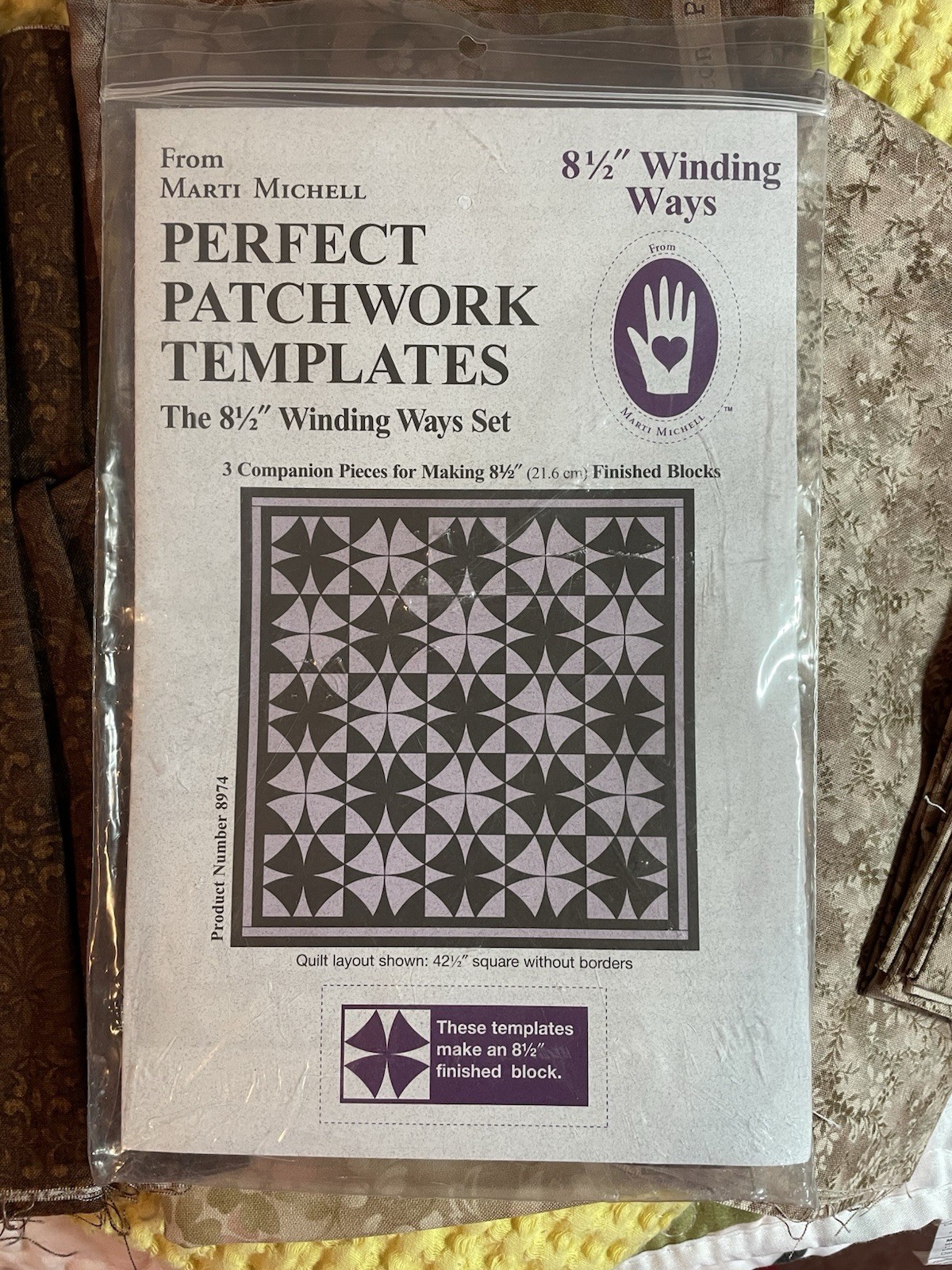 Marti Michell Winding Ways Templates Set with Floral Fabric Bundle