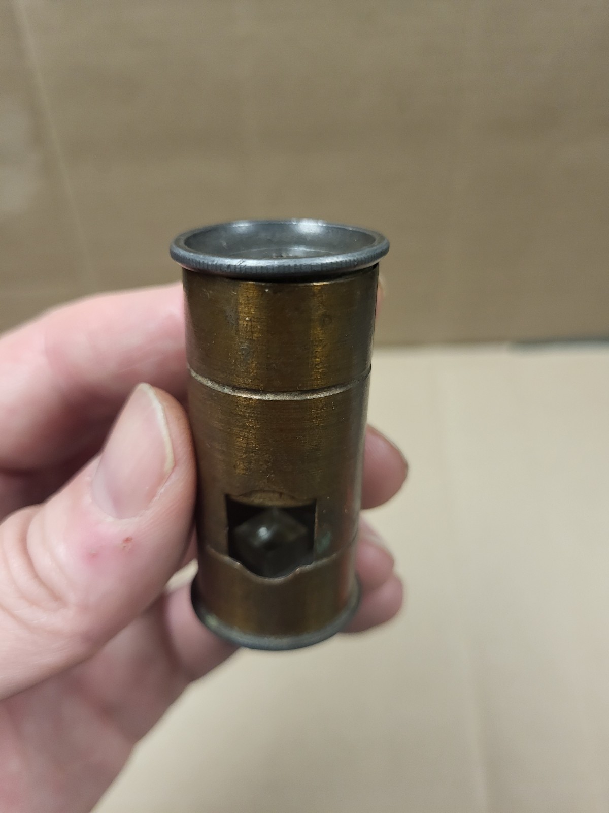 Antique Brass Pocket Microscope Entomologist Botanical Field Magnifier