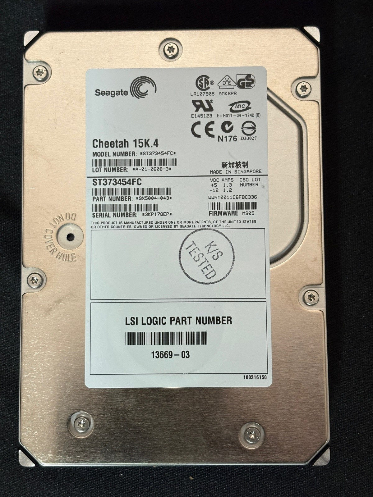 ST373454FC  - 9X5004-043 - LSI PN 13669-03 - 73GB SAS Disk Drive - 15K - 2Gbps