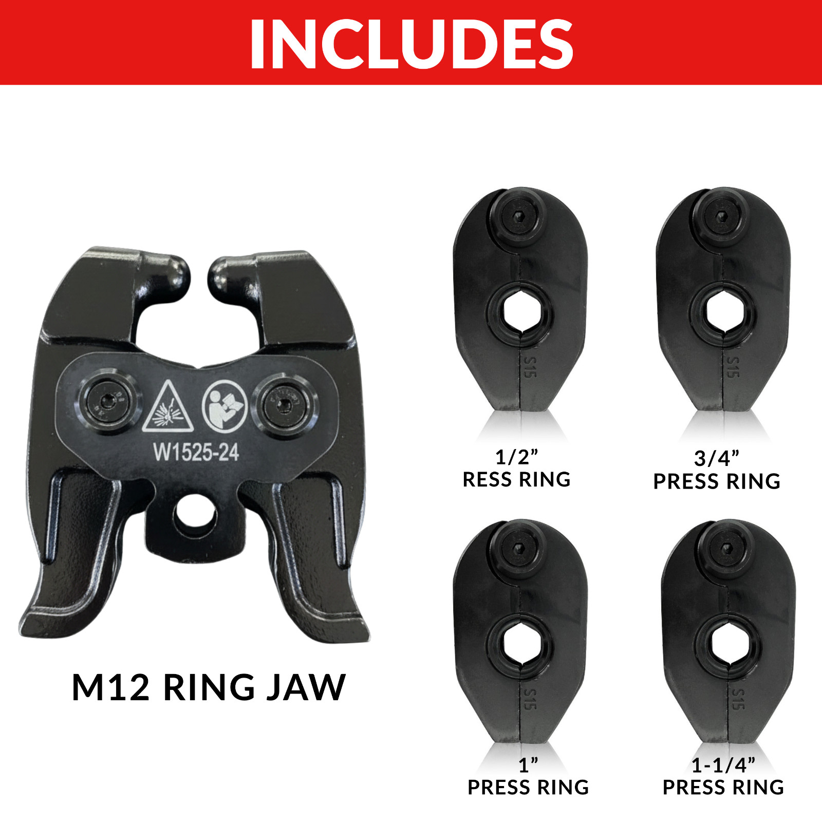 Universal Crimping jaw compatible with Milwaukee M18, For U.S.A