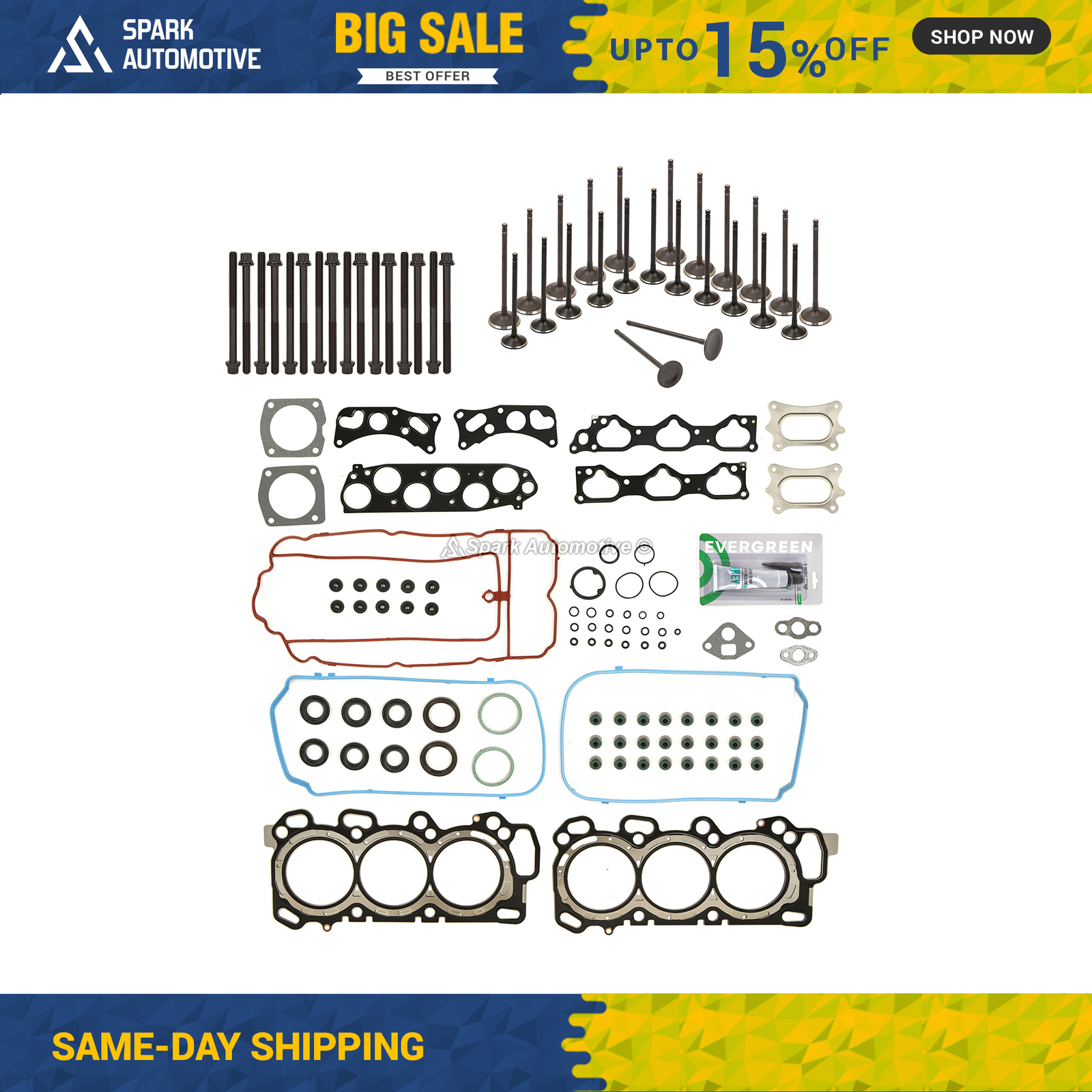 Head Gasket Set Intake Exhaust Valves Fit 09 Honda Pilot Odyssey 3.5