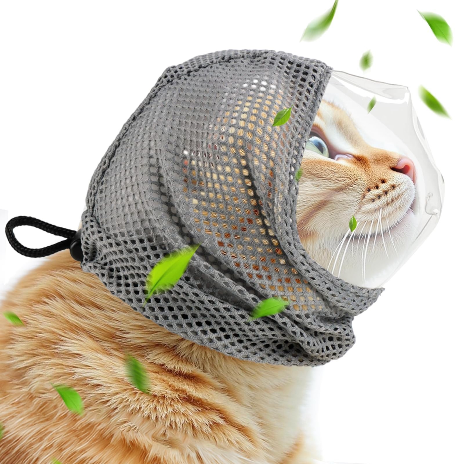 Adjustable Cat Muzzle for Grooming & Biting Prevention + 4 Anti-Scratch Gloves