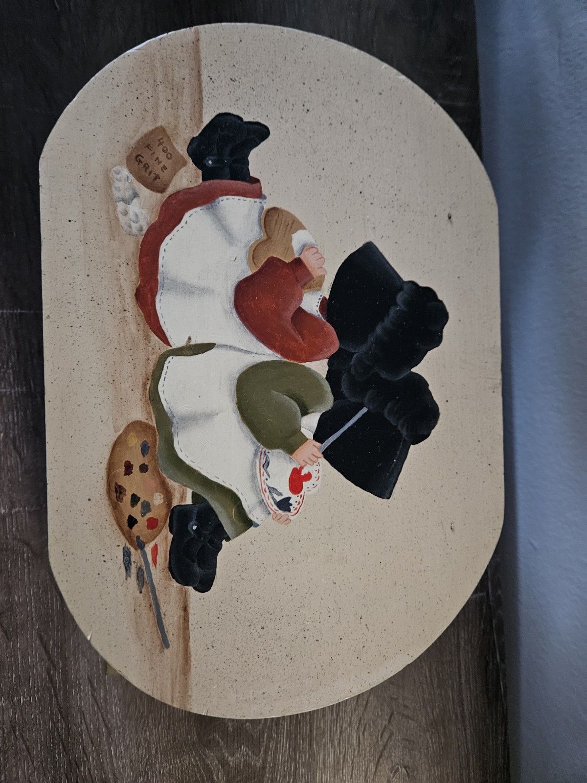 Granny Core - Vintage Hand Painted Wooden Folk Art Oval Step Stool
