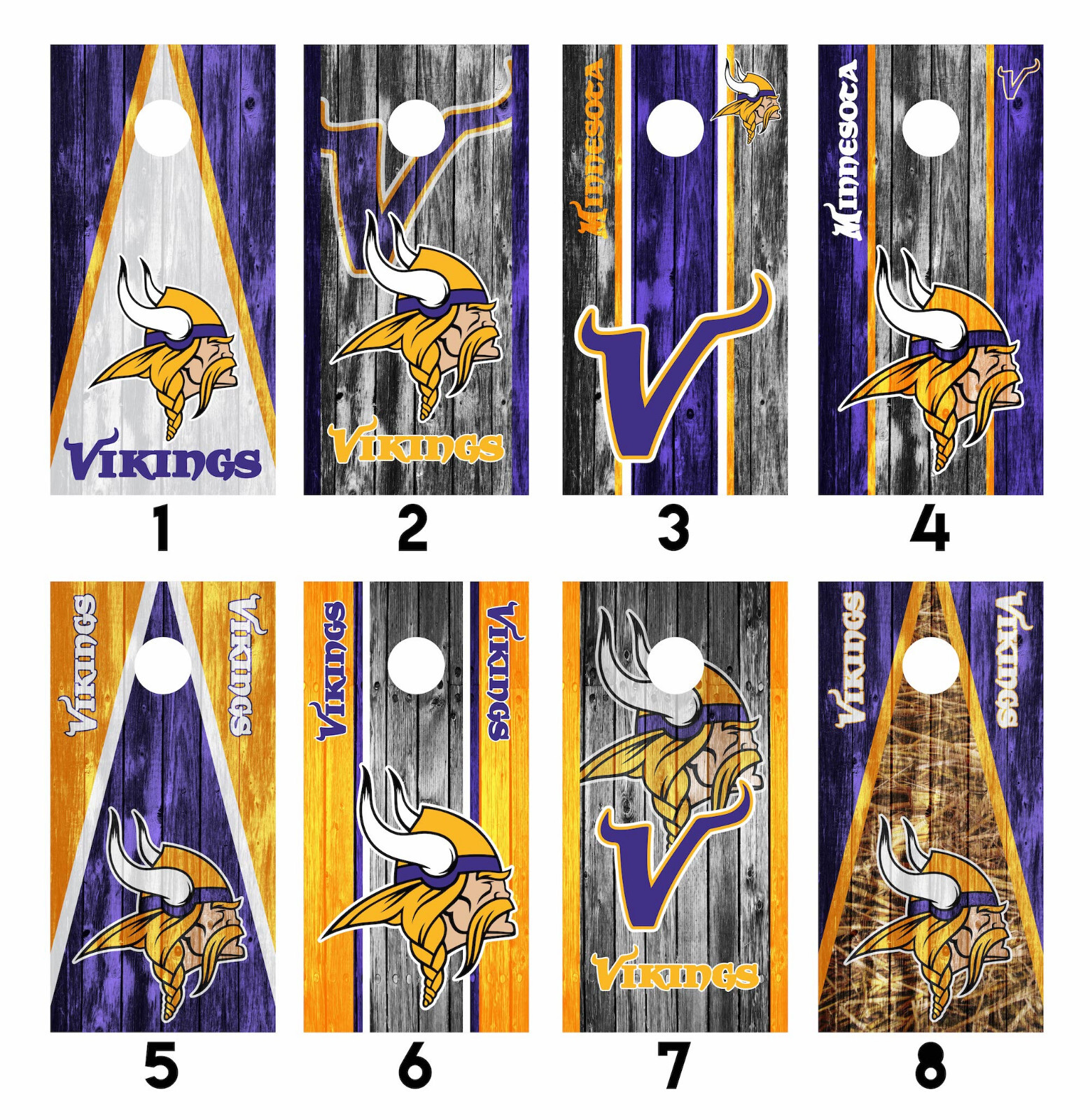 Minnesota Vikings Cornhole Wrap Skin Decal Vinyl Sticker MANY DESIGNS SK21