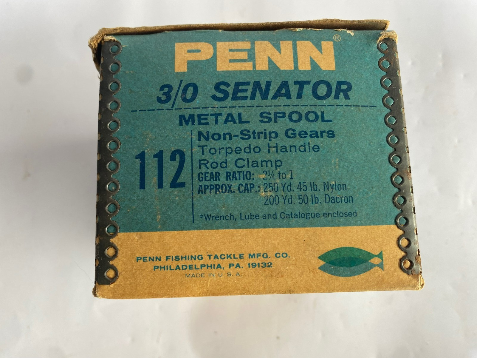 Vintage Penn 3/0 Senator Fishing Reel. Metal Spool Non-Slip Gears