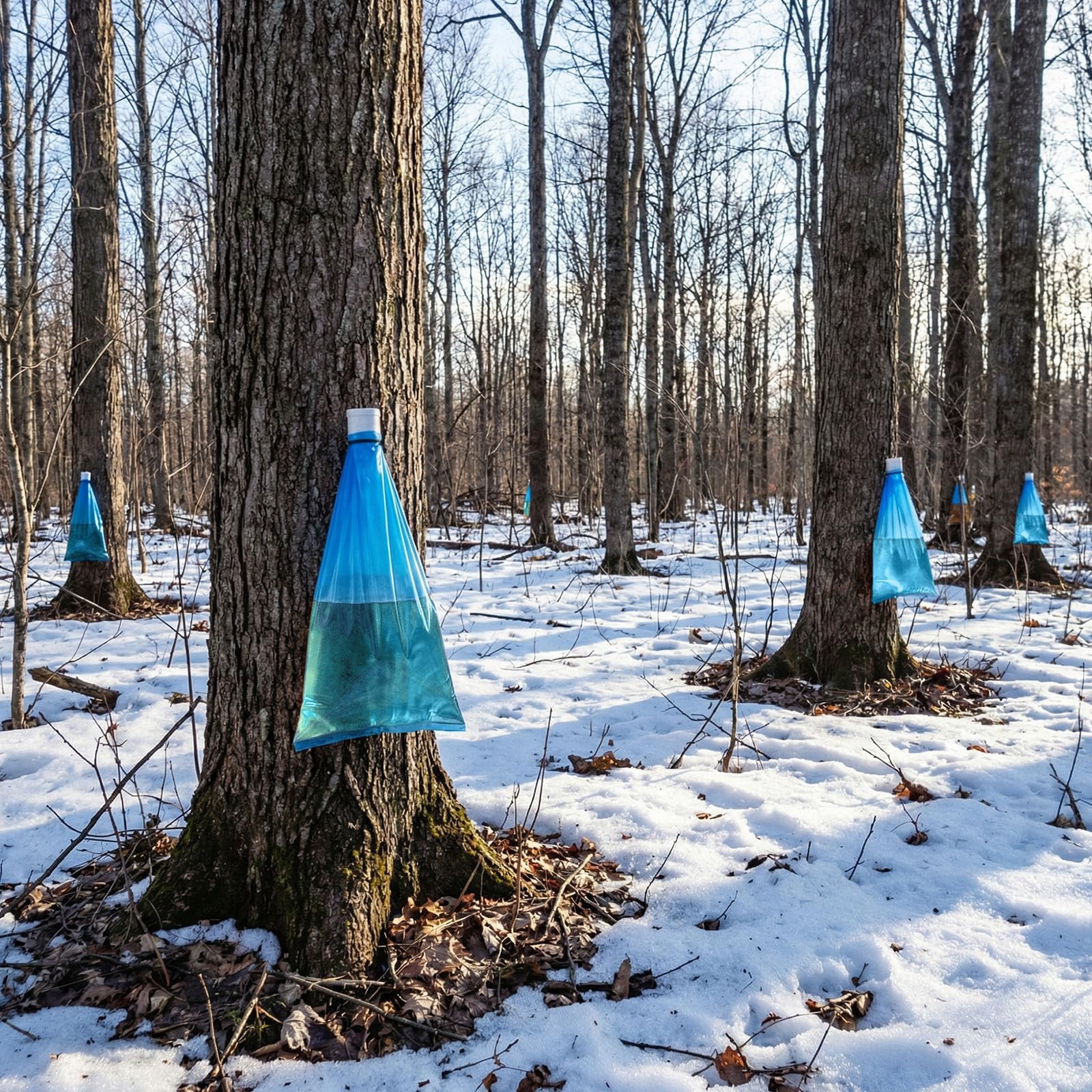 PullCrease 6 Maple Syrup Tapping Kit PVC Maple Sap Sack Holder, 3 Gallon Coll...