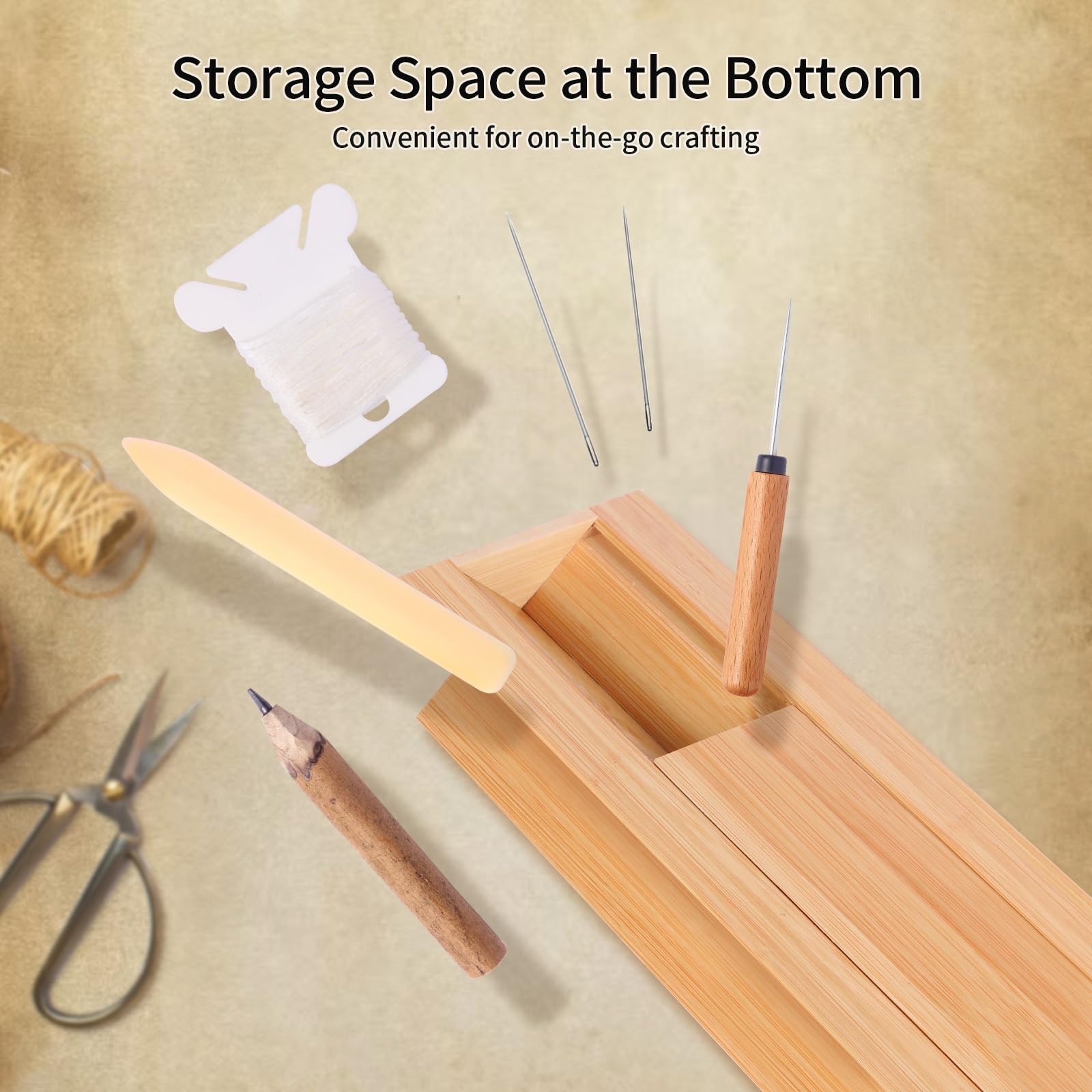 DIY Bamboo Book Binding Kit with Awl, Cradle, Punching Tools & Guide - Craft Sup
