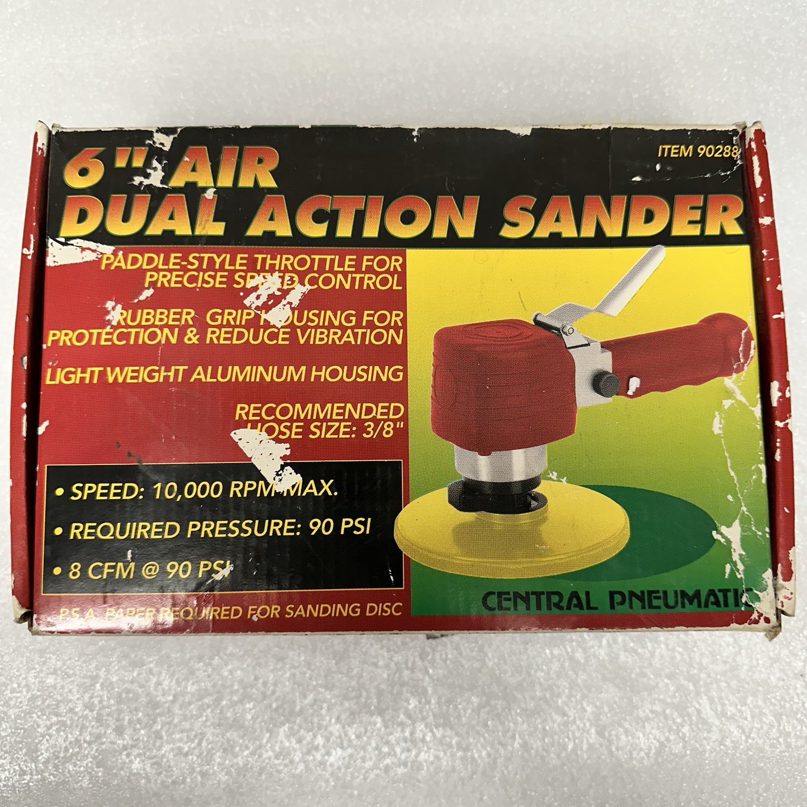 New Central Pneumatic 6" Air Dual Action Sander Item 90288 Harbor Freight NEW