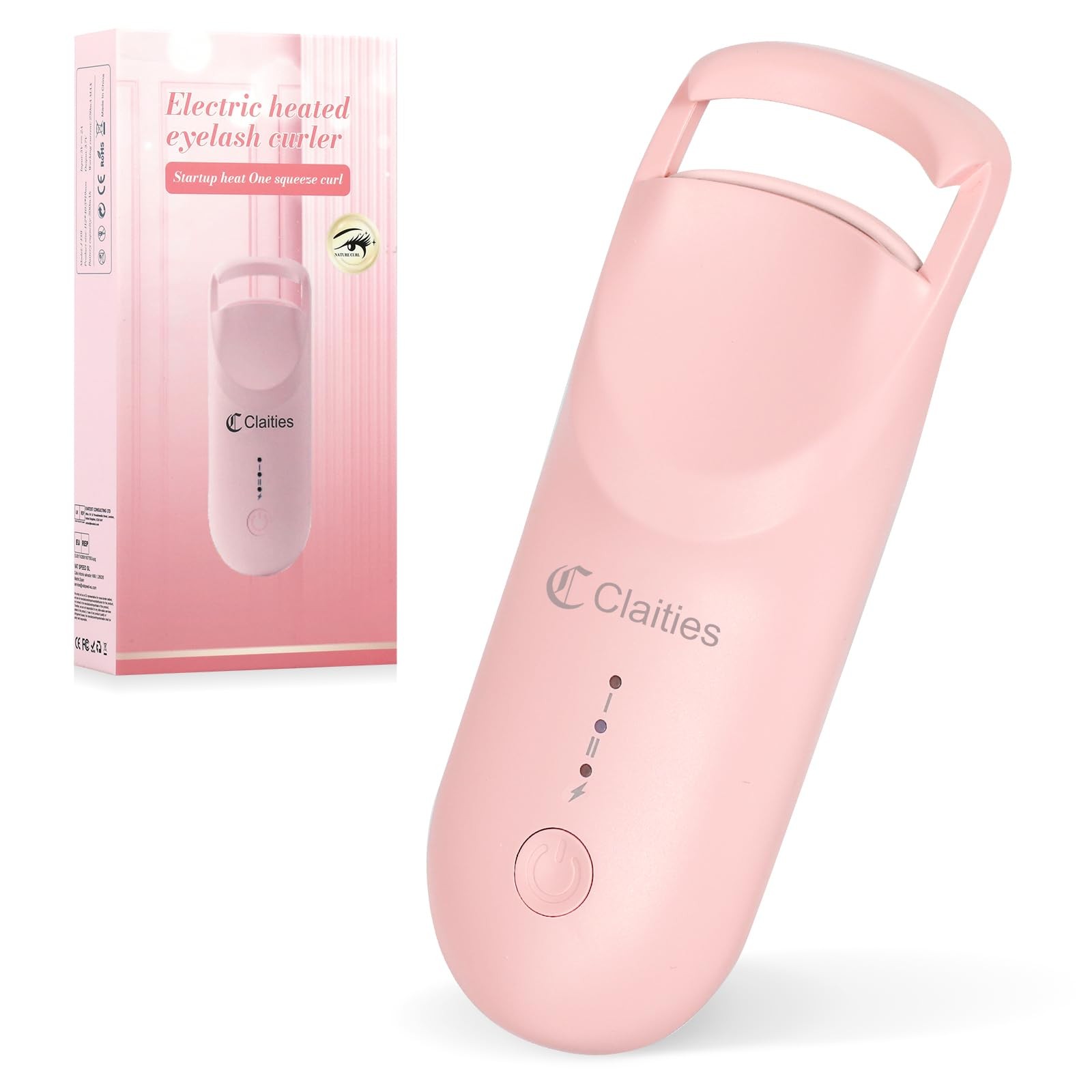 Heated Eyelash Curler - Quick 10s Heat, Mini Design, Dual-Temp Control, 24H Hold