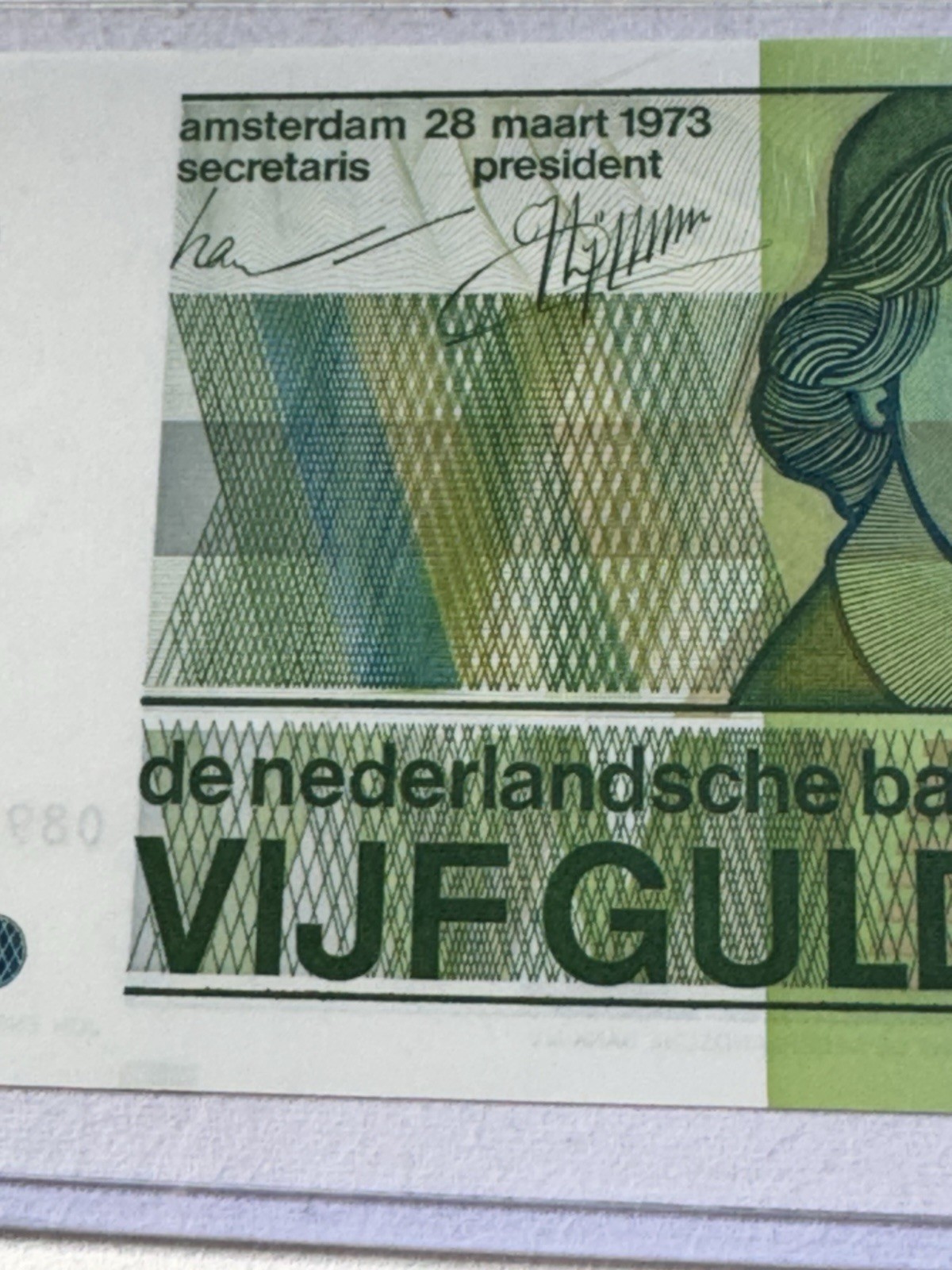 1973 Netherlands 5 Gulden Banknote P# 95