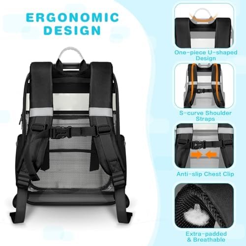 Clear Backpack Heavy Duty Transparent Bookbag, PVC See Through Backpack with ...