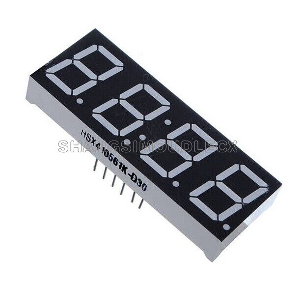 0.56" 4 Digit Super Red LED Display Common Anode with Time Display 12 Pins