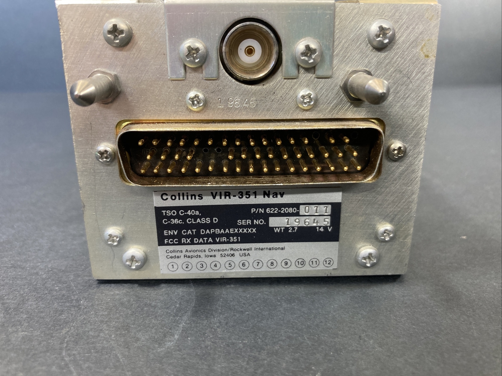 Collins VIR 351 TSO NAV Receiver