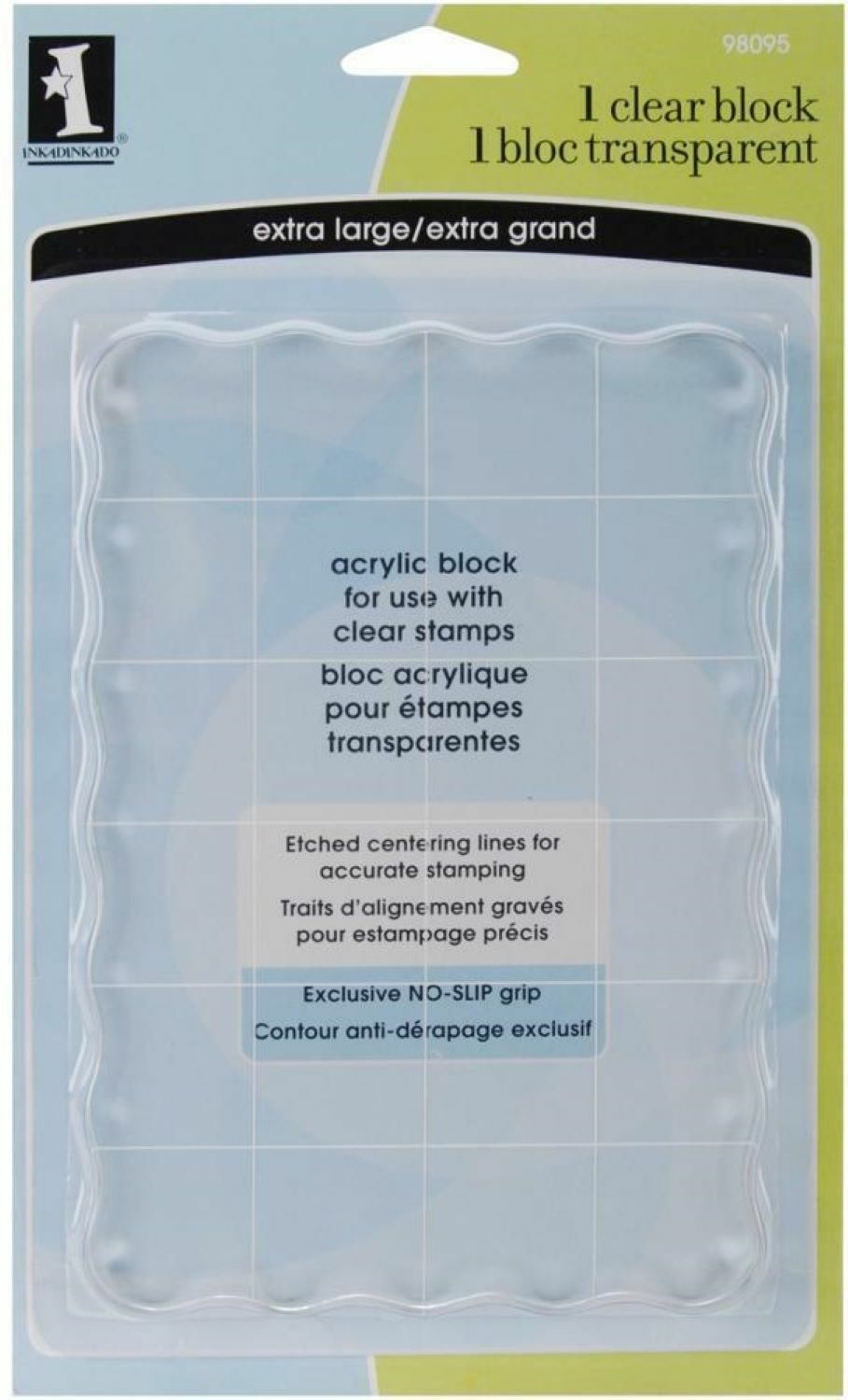 EXTRA LARGE CLEAR ACRYLIC BLOCK INKADINKADO Stamping Card Making 98095