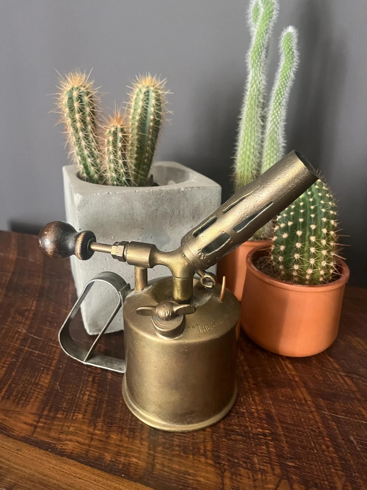 Vintage Swedish Brass Hand Torch in Great Condition