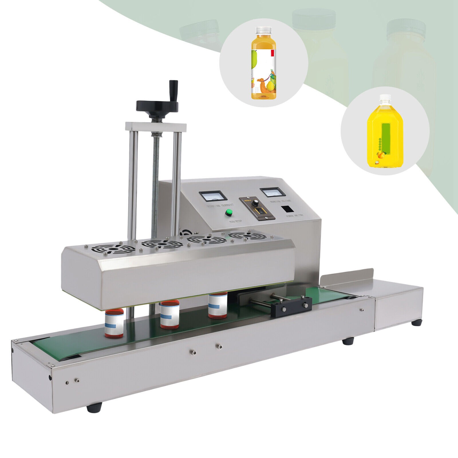 Continuous Induction Sealer Automatic Bottle Cap Sealing Machine 20-100mm 1800W
