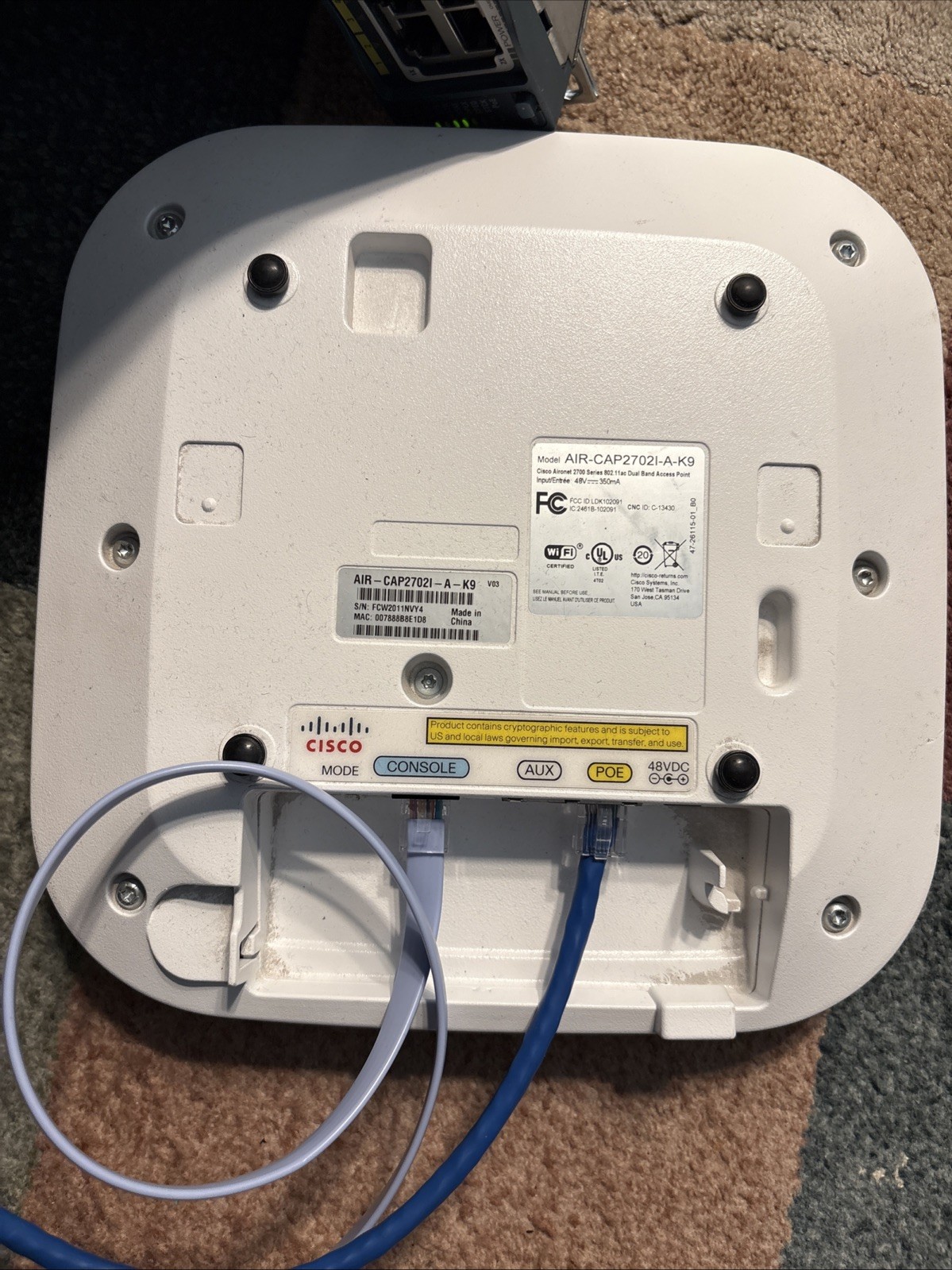 Cisco AIR-CAP27021-A-K9 Wireless Access Point - Tested and Working