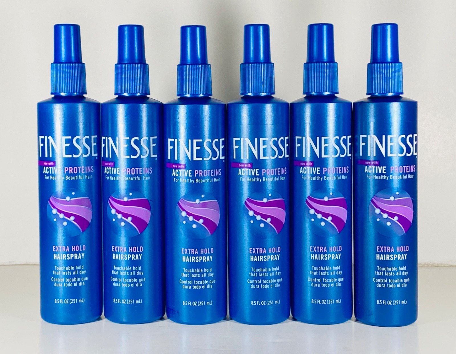 Finesse Extra Hold Hairspray w/Active Proteins, Non Aerosol, Touchable, 8.5 ozX6