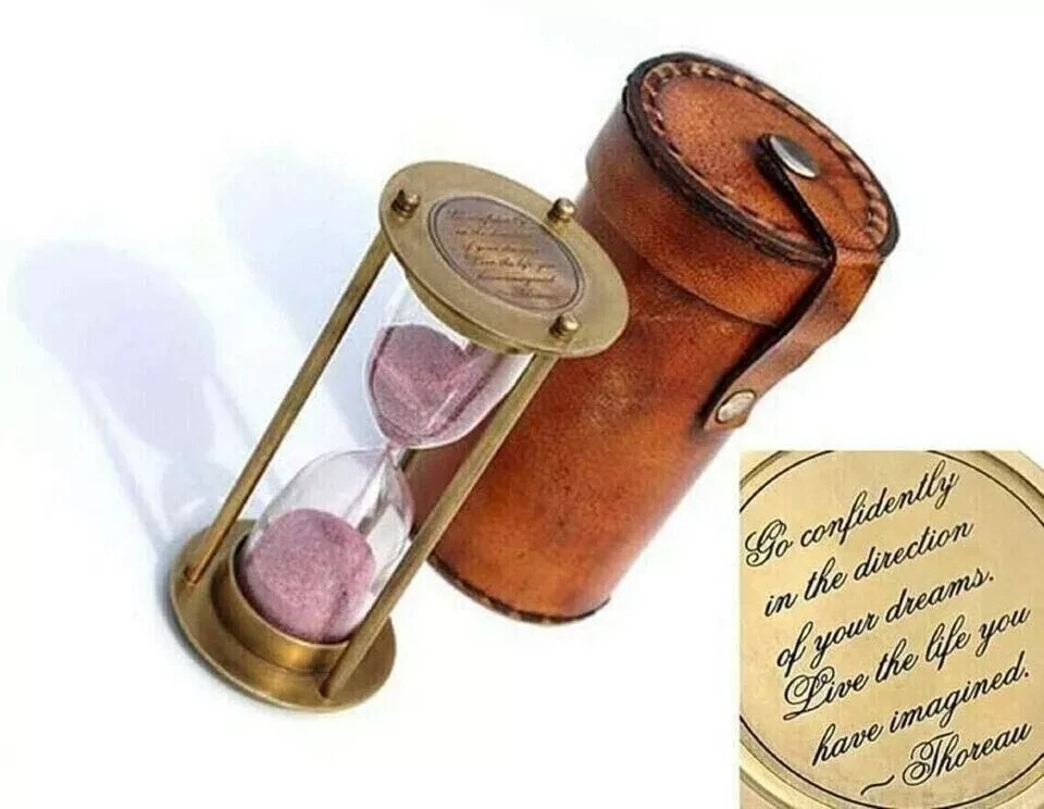 Sand Timer Hourglass Brass Nautical Maritime Hour Glass Vintage Sand Clock Gift