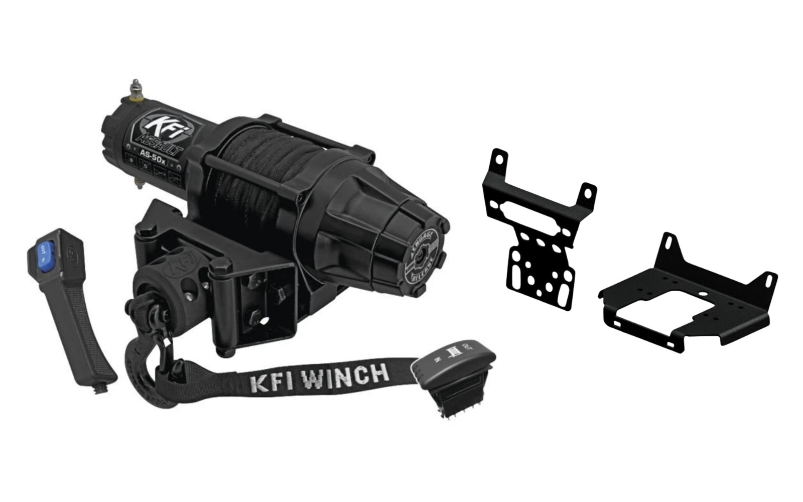 KFI UTV 5000lbs Assault Winch & Mount Kit 2016-2021 Polaris RZR XP 4 Turbo