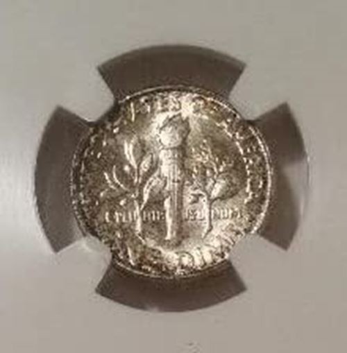 1954 Roosevelt Dime MS66 NGC Toning