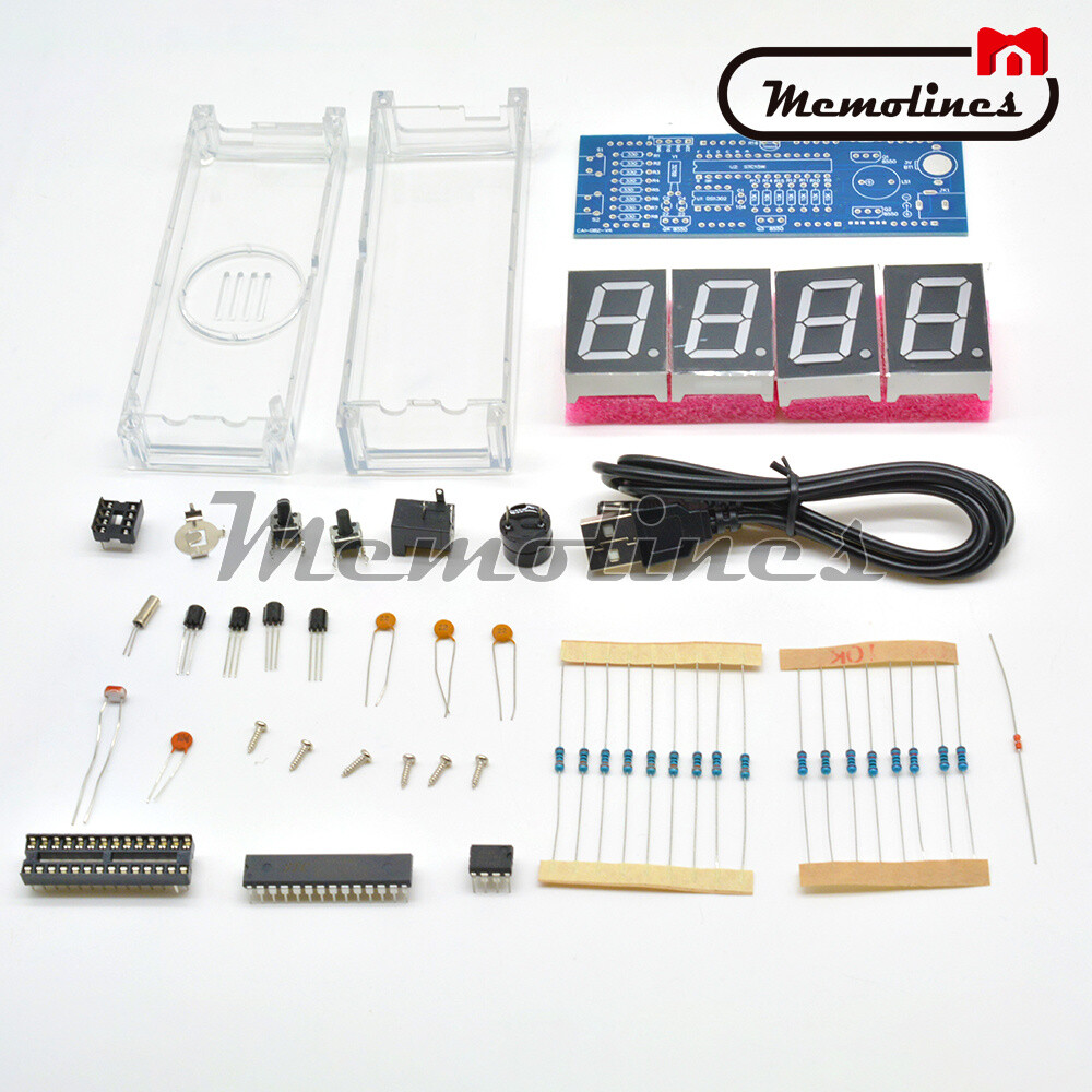 DC 5V LED Electronic 4-Bit Digital Temperature Thermometer Clock DIY Kits