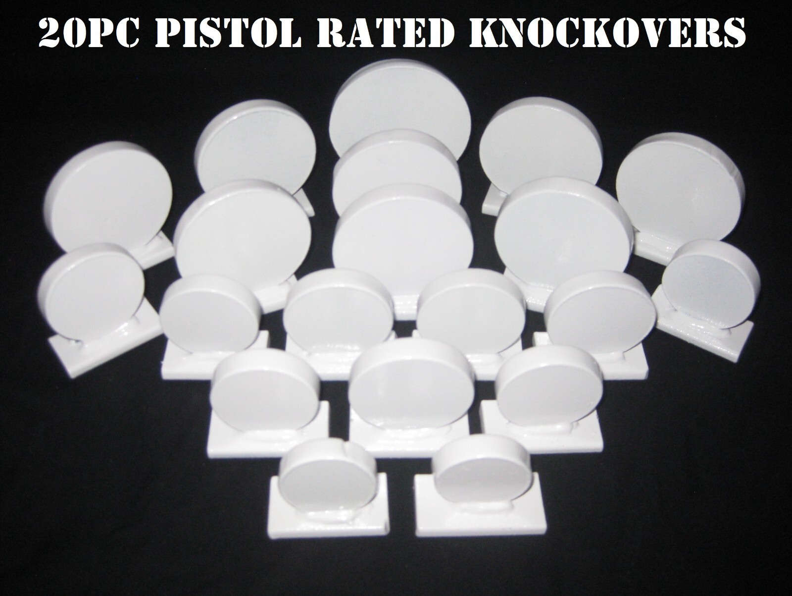 20pc Coin Challenge Knockover Plates - Steel Shooting Targets for .22LR Rimfire