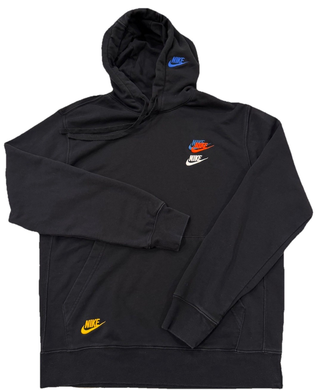 VTG Nike Black Hoodie Multi Color Nike Logos Men’s M Streetwear Athletic Sports