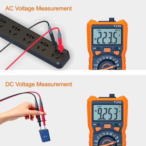 Auto-Ranging Digital Multimeter, TRMS 6000 Counts AC DC up to 600V/10A
