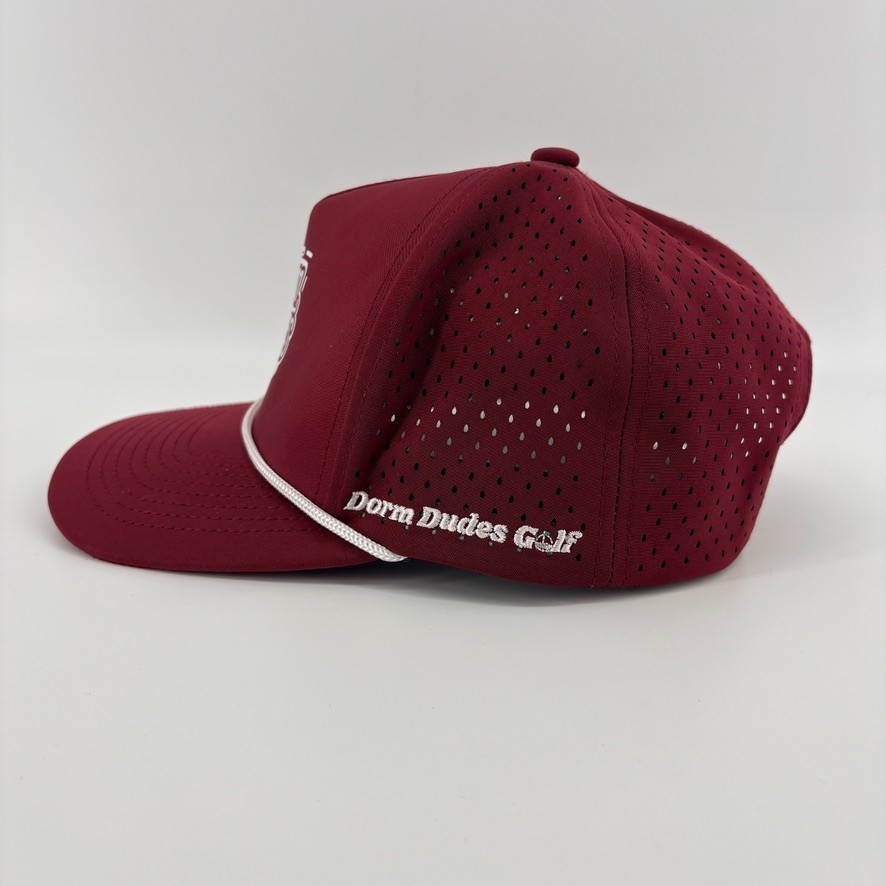 Dorm Dudes Golf Rope Maroon Ventilated Snapback Cap