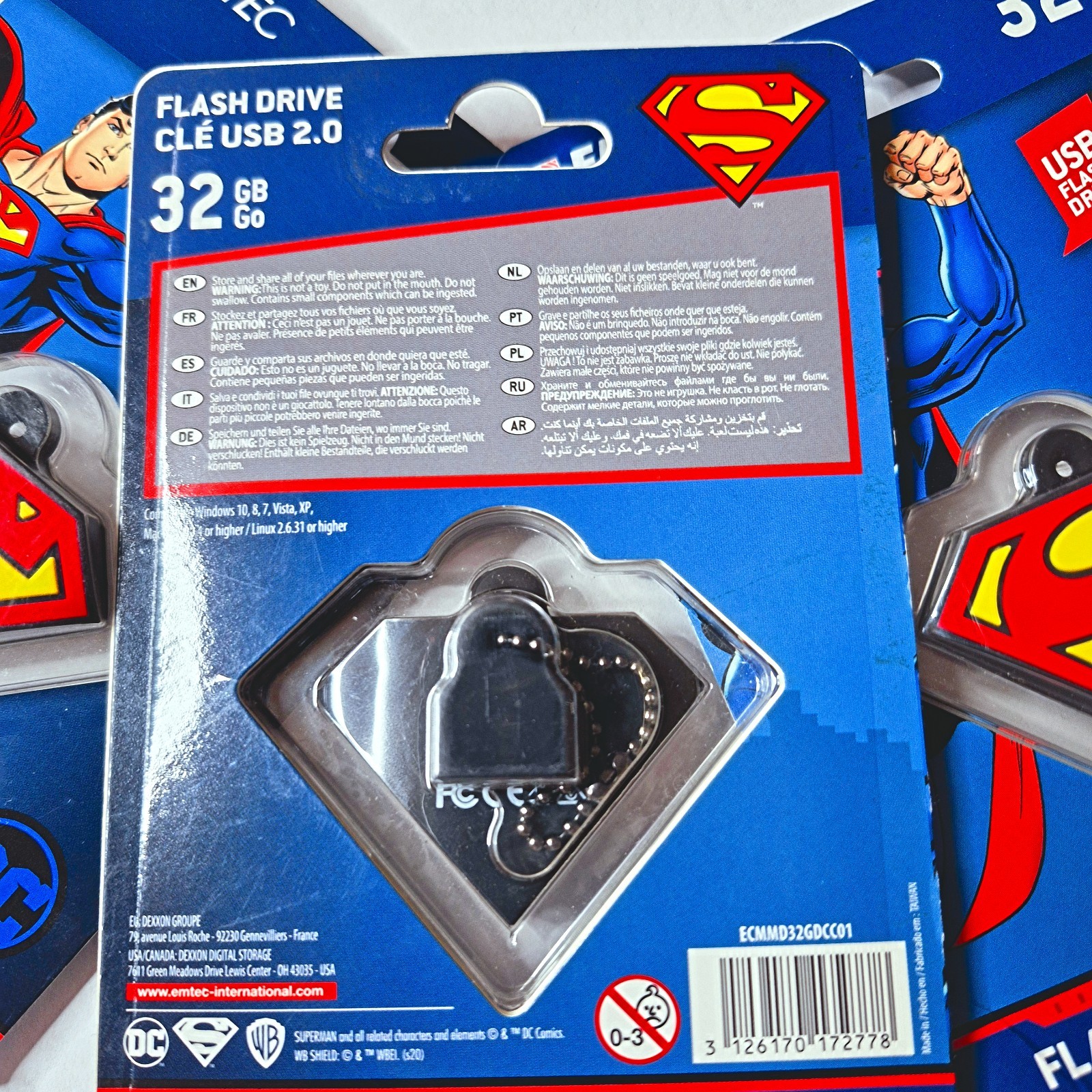 Superman USB Flash Drive Bundle - EMTEC 32GB DC Comics Classics - Free Shipping