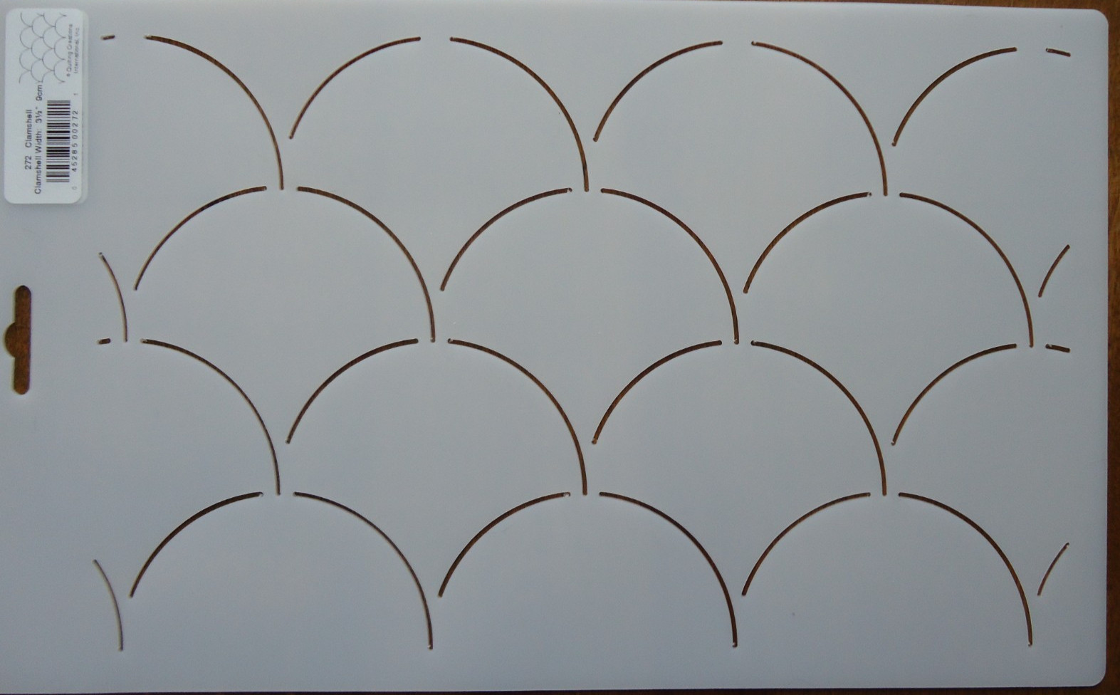 Stencil Quilting 272 Clamshell quilt QC width 3 1/2" 9cm template sew stitch